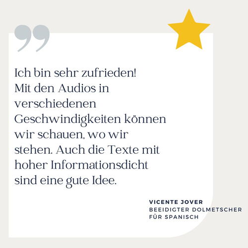 Feedback zur Lernplattform Notizentechnik mit Übungsreden und Audios