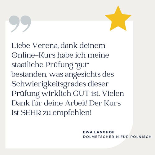 Rückmeldung zum Kurs Notizentechnik von Dolmetscherin